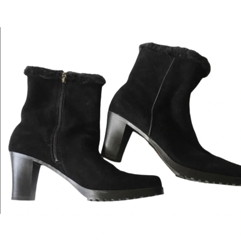 Sporto waterproof winter black suede heeled women’s boots size 7.5